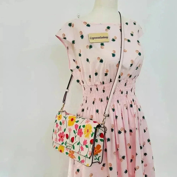 Kate Spade Purse Madison Medium Flap Convertible Crossbody Strawberry Garden - Picture 8 of 8